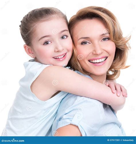 Closeup Portrait Of Happy Mother And Young Daughter Stock Image Image