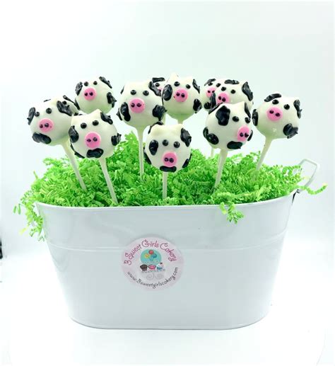 Cow Cake Pops By 3 Sweet Girls Cakery In 2019 Cake Pops Cow Cakes Cake