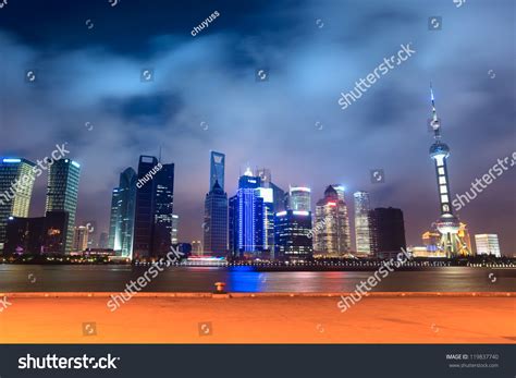 Shanghai Skyline Night North Bund Pierchina Stock Photo Edit Now
