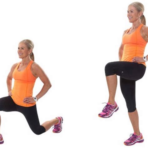 Reverse Lunge With High Knee By Adele A Exercise How To Skimble