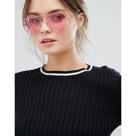 Jeepers Peepers Aviator Sunglasses With Pink Tinted Lens 28 Liked On