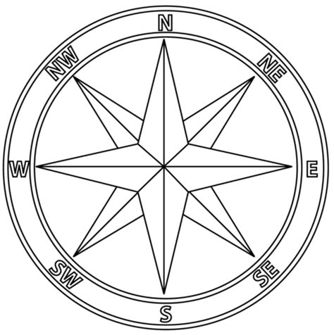 Compass Rose Coloring Page Free Printable Coloring Pages