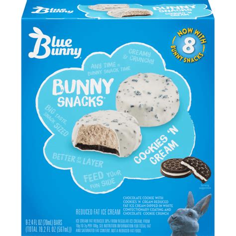 Blue Bunny Bunny Snacks Frozen Dairy Dessert Cookies N Cream