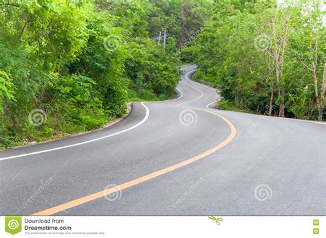 Countryside Road With Trees On Both Sides Stock Photo Image Of