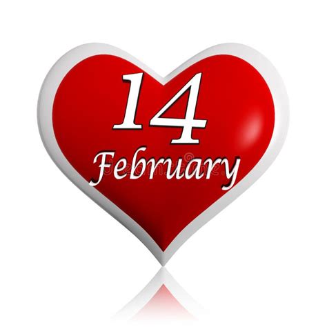 14 February Red Heart Stock Illustration Illustration Of Almanac