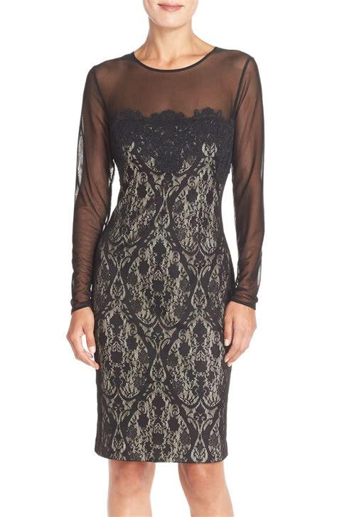 Maggy London Illusion Lace Sheath Dress Nordstrom