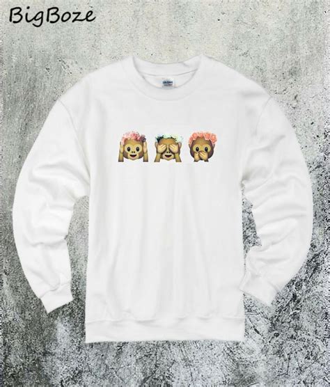 Monkey Emoji Sweatshirt Sweatshirts Emoji Sweatshirt Monkey Emoji