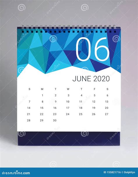 Simple Desk Calendar 2020 June Stock Photo Image Of Monthly Design