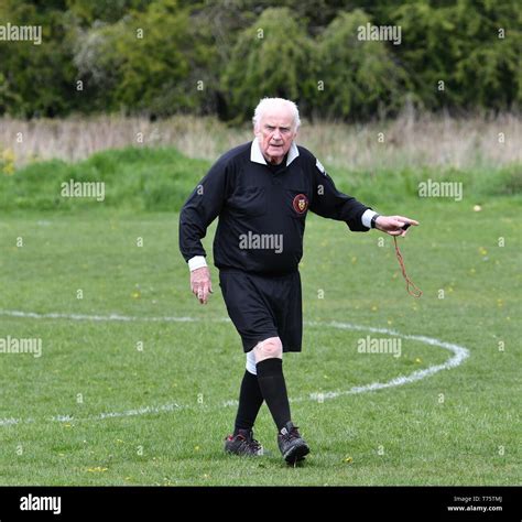 An Elderly Referee In Charge Of The Hope Valley Amateur League Match Between Buxworth Reserves