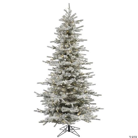 Vickerman 65 Flocked Sierra Fir Slim Christmas Tree With Warm White