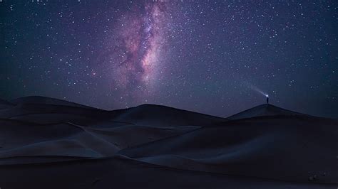 Hd Wallpaper Nature Landscape Long Exposure Desert Sahara Milky Way