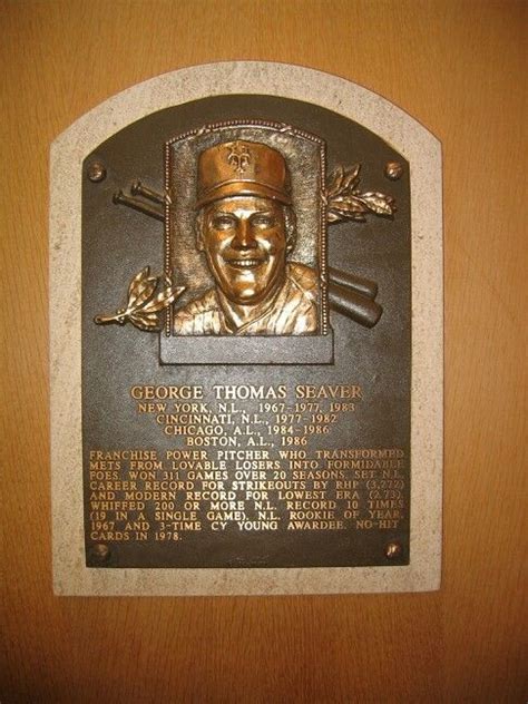 Tom Seaver Hall Of Fame Plaque Baseball Star Mets Hall Of Fame