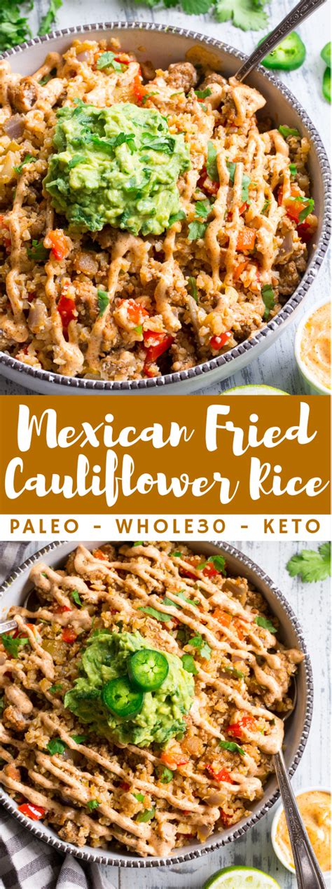 Here at mvf, we have mexican in our regular dinner and lunch rotation. Mexican Cauliflower Fried Rice {Paleo, Whole30, Keto} # ...