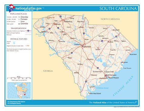Large Detailed Map Of South Carolina State The State Of South Carolina
