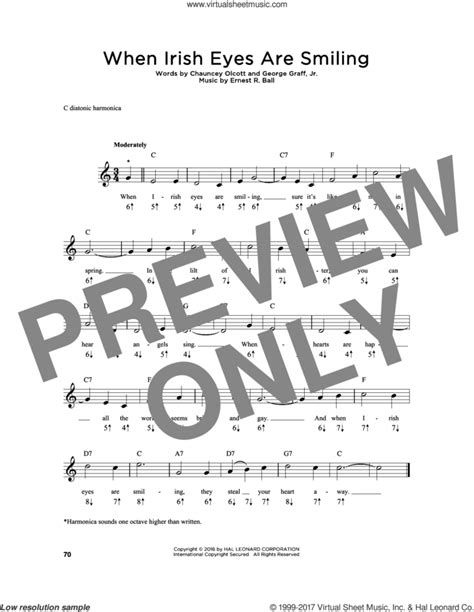 When Irish Eyes Are Smiling Sheet Music For Harmonica Solo Pdf