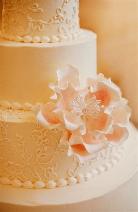 Wedding Cake With Pink Sugar Flowers Elizabeth Anne Designs The
