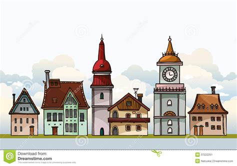 Set Of Cartoon Houses Stock Illustration Illustration Of