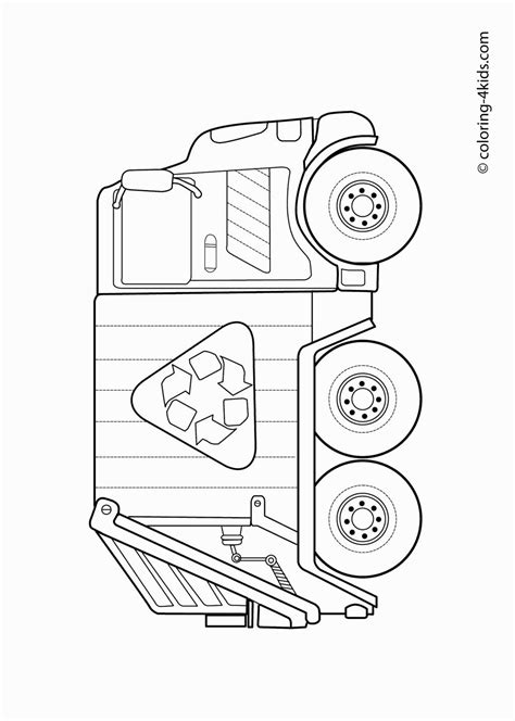 It is a truck with a large waste container. Garbage Truck Coloring Page | Müllauto, Malvorlagen, Kinder