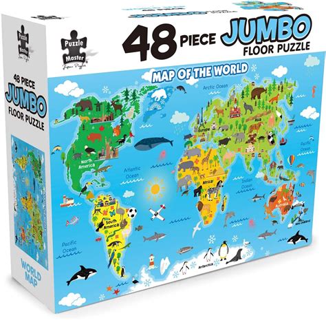 Puzzle Master World Map 48 Piece Jumbo Floor Puzzle Puzzle Master