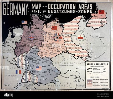 Nachkriegszeit Deutschland Alliierte Besetzung Karte Der