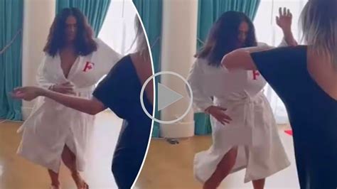 Salma Hayek Suffers Major Wardrobe Malfunction While Dancing In