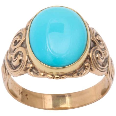 antique art nouveau turquoise gold ring at 1stdibs