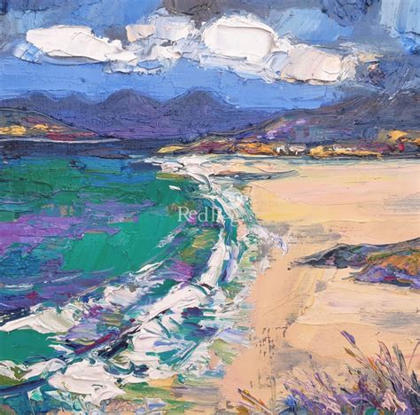 Green Waves Seilbost Beach Harris By Scottish Contemporary Artist