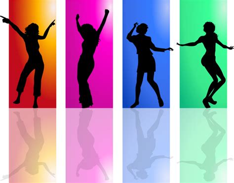 Colorful Dancing Women Silhouette Openclipart