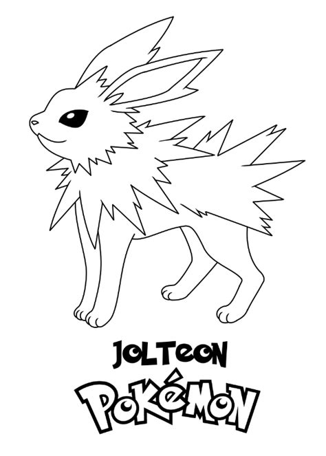 Pokemon Jolteon Kolorowanka - Morindia Pokoloruj rysunek
