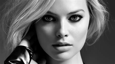 3840x2160 margot robbie 2018 monochrome 4k hd 4k wallpapers images backgrounds photos and pictures