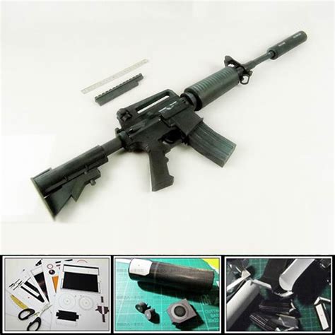 3d Paper Model Gun Cs 11 Scale Firearm M4 A1 Assault Rifle Assembling