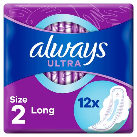 Always Ultra Sanitary Towels Long (Size 2) Wings 12 Pads | Women's Toiletries | Iceland Foods