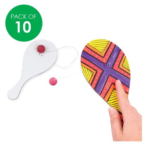 Wooden Paddle Ball Pack Of 10 Cleverpatch Cleverpatch Art