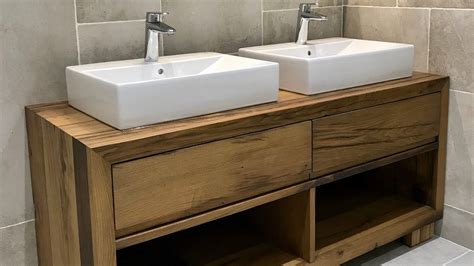 Can a wooden sink be the most suitable solution for our bathroom? Bespoke wooden furniture - Reclaimed oak bathroom sink unit - Born of Wood