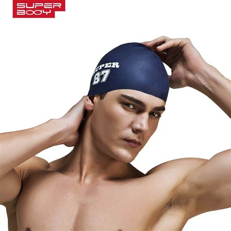 Buy Waterproof Silicone Swimming Cap Men Elastic Waterproof Sports Swim Pool