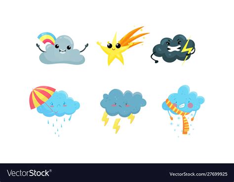 Cartoon Weather Forecast Meteorology Kids Vector Image