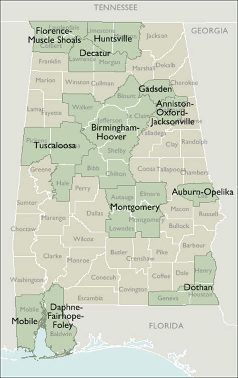 Metro Area Zip Code Maps Of Alabama