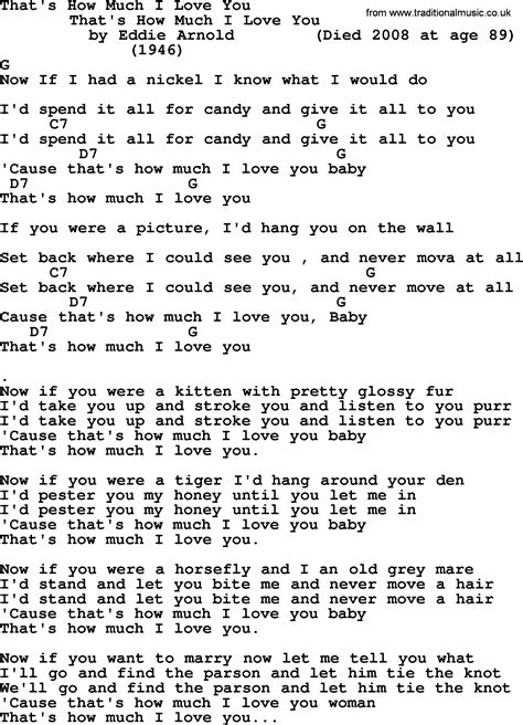 Thats How Much I Love You Bluegrass Lyrics With Chords