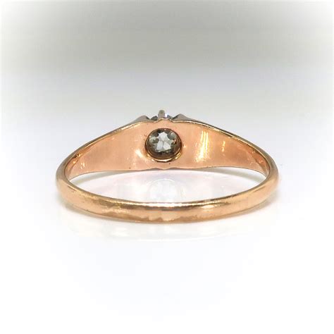 Antique Solitaire Engagement Ring Victorian 1890 S 38ct Rose Gold