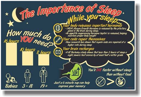 Importance Of Sleep 2 New Health Poster