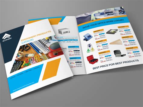 Stationery Products Catalog Bi Fold Brochure Template By Owpictures On