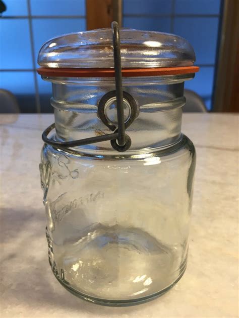 Antique Drey Wire Canning Jar With Unique Glass Side Hinge Etsy