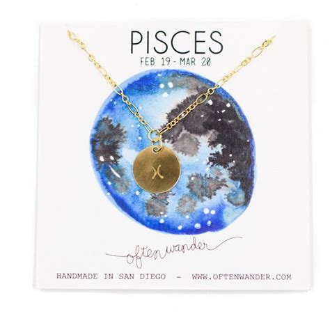 Astrological Necklace Pisces Feb 19 March 20 Pisces Necklace