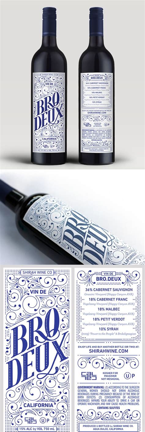 Brodeux Wine By Anna Ropalo Wine Bottle Label Design Wine Packaging