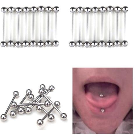 Wholesale 10pcs Tongue Nipple Ear Rings Bars Barbell Body Piercing