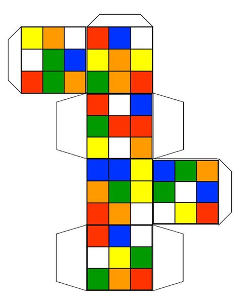 5simple Rubik S Cube Papercraft Template Grayowljsv