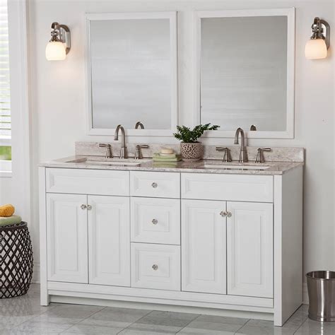 Floating bathroom vanities are perfect for the modern aesthetic. Home Decorators Collection Brinkhill 61 in. W x 22 in. D ...