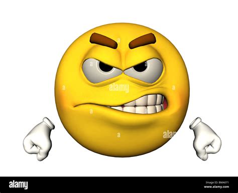 3d Illustration Of An Angry Emoticon Stock Photo 29723205 Alamy