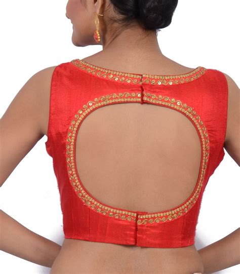 Red Raw Silk Designer Blouse Bl10029 Indian Silk House Agencies Saree Jacket Designs Blouse