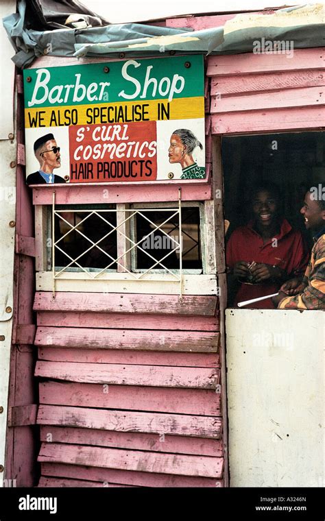 Barber Shop Informal Settlement Cape Town South Africa Stock Photo